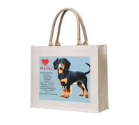 NABEAR I Love My Dog Dachshunds Canvas Carrying Tote Bag – Eco-Friendly Reusable Shopping Bag,Shoulder Bag For Women