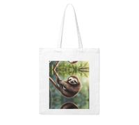 NABEAR Lazy Cute Sloth Hanging The Branches Canvas Shopping Bag-Reusable,And Eco-Friendly With Printed Shoulder Bag Tote Bag For Women