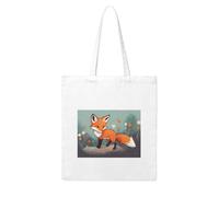 NABEAR Little Fox Canvas Shopping Bag-Reusable,Eco-Friendly With Printed Shoulder Bag Tote Bag For Women