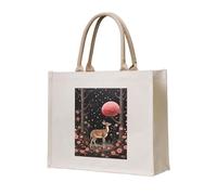NABEAR Lost Deer In The Flowers Canvas Carrying Tote Bag – Eco-Friendly Reusable Shopping Bag,Shoulder Bag For Women