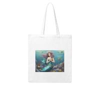 NABEAR Mermaid Canvas Shopping Bag-Reusable,Eco-Friendly With Printed Shoulder Bag Tote Bag For Women