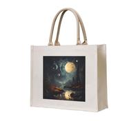 NABEAR Moon Stars And Planets Canvas Carrying Tote Bag – Eco-Friendly Reusable Shopping Bag,Shoulder Bag For Women