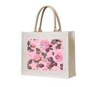 NABEAR Pretty Pink Roses Canvas Carrying Tote Bag – Eco-Friendly Reusable Shopping Bag,Shoulder Bag For Women