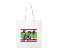 NABEAR Puerto Rico Flag Frog Palm Trees Canvas Shopping Bag-Reusable,Eco-Friendly With Printed Shoulder Bag Tote Bag For Women