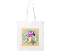 NABEAR Purple Dream Mushroom Canvas Shopping Bag-Reusable,Eco-Friendly With Printed Shoulder Bag Tote Bag For Women