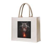NABEAR Red Wolf Canvas Carrying Tote Bag – Eco-Friendly Reusable Shopping Bag,Shoulder Bag For Women