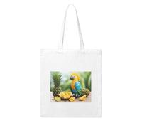NABEAR Summer Parrot Pineapple Bird Canvas Shopping Bag-Reusable,Eco-Friendly With Printed Shoulder Bag Tote Bag For Women