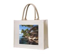 NABEAR Tahitian Sea View Room Canvas Carrying Tote Bag – Eco-Friendly Reusable Shopping Bag,Shoulder Bag For Women