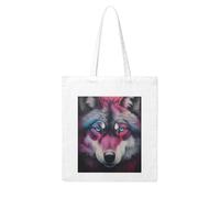 NABEAR The Wolf With Blue Eyes Canvas Shopping Bag-Reusable,And Eco-Friendly With Printed Shoulder Bag Tote Bag For Women