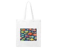 NABEAR Tropical Fish Canvas Shopping Bag-Reusable,Eco-Friendly With Printed Shoulder Bag Tote Bag For Women