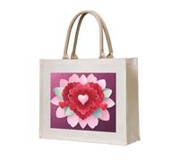 NABEAR Valentine Day Heart Flower Canvas Carrying Tote Bag â€“ Eco-Friendly Reusable Shopping Bag,Shoulder Bag For Women