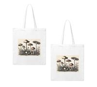 NABEAR Vintage Mushrooms Drawings Canvas Shopping Bag-Reusable,Eco-Friendly With Printed Shoulder Bag Tote Bag For Women
