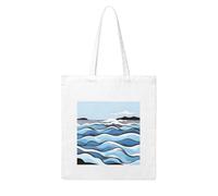 NABEAR Waves Lapping At The Rocks Canvas Shopping Bag-Reusable,Eco-Friendly With Printed Shoulder Bag Tote Bag For Women
