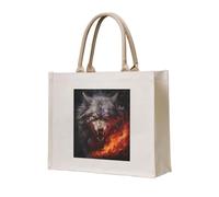 NABEAR Wolves In The Flame Roar Canvas Carrying Tote Bag – Eco-Friendly Reusable Shopping Bag,Shoulder Bag For Women