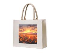 NABEAR Yellow Sunflowers At Sunset Canvas Carrying Tote Bag â€“ Eco-Friendly Reusable Shopping Bag,Shoulder Bag For Women