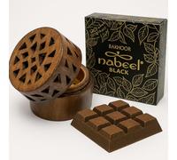 Nabeel Black Oudh Bakhoor 40g - 2 Pack with Resin Bakhoor Burner | Luxurious Oriental Incense | Non-Electric Burner | Aromatic Home Fragrance Bricks