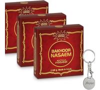 Nabeel Nasaem Oudh Bakhoor Incense Bricks 3 x 40g with JRose Trolley Coin - Arabic Home Fragrance Made in UAE, Strong Long-Lasting Scent