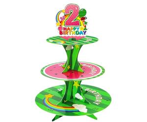Nabenkalu Cartoon Melons Cupcake Stand 2nd Second Watermelon Party Favors Cake Stand for Kids Birthday Party Decorations Baby Shower Party Supplies