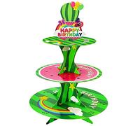 Nabenkalu Cartoon Melons Cupcake Stand 3-Tier Watermelon Party Favors Cake Stand for Kids Birthday Party Decorations Baby Shower Party Supplies