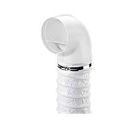 Naber R-URX flow 150 deflector piece 90° with flexible hose, white, 500 mm