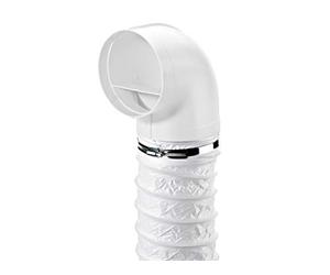 Naber R-URX flow 150 deflector piece 90° with flexible hose, white, 500 mm