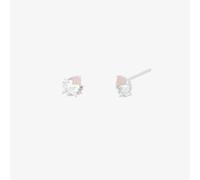 Nabi London Butterfly rose quartz stud earrings - Rhodium plated