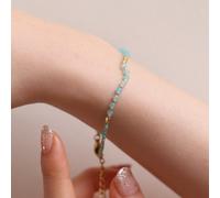 Nabi London Milky aquamarine beaded bracelet - Milky aquamarine