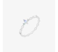 Nabi London Moonstone Cubic Relay Ring - Rhodium plated / UK O