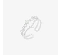 Nabi London Opal Crown Layered Ring - Rhodium plated / Adjustable