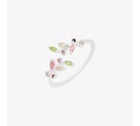 Nabi London Pastel Laurel Ring - Rhodium plated / Adjustable