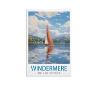 NABIQUE Windermere The Lake District Vintage Travel Posters 16x24inch(40x60cm) Decorative Painting Canvas Wall Posters And Art Picture Print Modern Family Bedroom Decor Posters