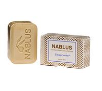 Nablus Soap Natural Pure Olive Oil Soap Goat Milk, for dry skin, extra gentle, made in Palestine, free of palm oil and artificial ingredients, handmade from 80% extra virgin olive oil, 100g