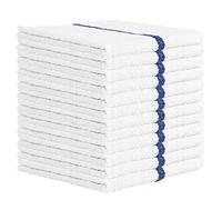 Nabob Wipers Kitchen Bar Mop Terry Towels 12 Pack - 100% Cotton - Size 14x17 - Perfect for Your Home, Kitchen, Bathroom, Bars, Restaurants & Auto - Super Absorbent (Blue Stripe)
