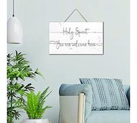 NABRAND Custom Wooden Wall Plaque Holy Spirit You Are Welcome Here Sign Hanging Wall Sign Farmhouse Country Wall Décor for Living Room Bedroom Porch 6x10 inch