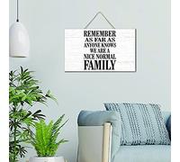 NABRAND Farmhouse Wooden Plaques Remember As Far As Anyone Knows We Are A Nice Normal Family Country Wood Plaque Sign Quote Decorative Home Decoration Signs for Indoor Laundry 6x10 Inch