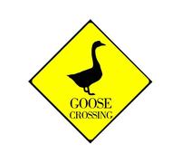 NABRAND Goose Crossing Sign Aluminum Yellow Aluminum Sign Diamond Hunter Safety Rust-Free for Road Street Railway 30x30cm