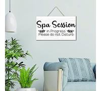 NABRAND Spa Session in Progress Please Do Not Disturb Positive Wall Décor Wooden Sign 6x10 Inch Positive Wall Art Wood Plaque with Inspirational Quote Home Decor for Living Room Office