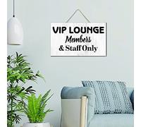 NABRAND VIP Lounge Members And Staff Only Gallery Wall Decor Signs Positive Wood Plaque Positive Wall Art Wood Plaque Sign Home Decor for Window Front Porch 6x10 Inch