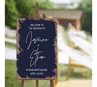 NABRAND Welcome to The Wedding of Wedding Welcome Sign Distressed Wood Sign Mr&Mrs Couple Personalized Wedding Sign for Wedding Reception Ceremony Engagement Party Decorations 18x12 Inch