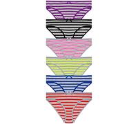 Nabtos Cotton String Bikini Hi Cut Women Underwear Checky Multicolor Black Panties Pack 6, Multicolor, S
