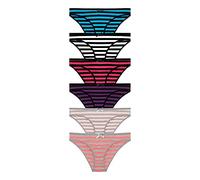 Nabtos Cotton women's panties Bikini Underwear Stripes women's panties (Pack of 6)-XL