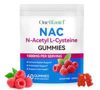 NAC N-Acetyl-Cysteine 1000mg Gummies, 60 Count | 30 Days Supply, Vegan N-Acetyl L-Cysteine Nutritional Supplements - Nac Supplement High Bioavailability Amino Acid for Skin & Hair