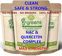 NAC N-Acetyl-Cysteine & Quercetin VIT C Complex 1600mg High Strength Per Serving - 120 Vegan Friendly Capsules-, No Fillers or Binders Nac Quercetin VIT C Complex