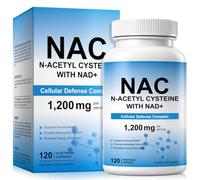 NAC N-Acetyl Cysteine with NAD+ 1200mg - 120 Capsules | High Potency 2-in-1 Cellular Defense Complex with Glutathione Precursor - Daily Antioxidant & Energy Support