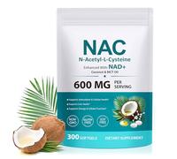 NAC N-Acetyl L-Cysteine 600mg Softgels with NAD+ & MCT Oil, Enhanced Absorption Formula, 300 Softgels Supplements (100 Day Supply), Non-GMO, Gluten Free, Lab Tested NAC Supplement