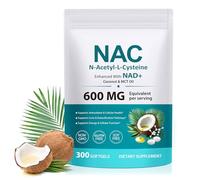 NAC Supplement 600mg with NAD+, N-Acetyl Cysteine with Coconut Oil for Potent Antioxidant, Immune System, Energy Level, Overall Vitality, Liver Health & Balance Support|300 Softgels