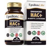 NAC Supplement 600mg with Selenium and Molybdenum, N-Acetyl-Cysteine, 90 Vegan Capsules, 3 Month Supply, One a Day, No Artificial Fillers, Made in UK, Epsilon Life NAC+