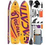 NACATIN 12'/366cm Extra Large Inflatable Stand Up Paddle Board with Seat, Wide 36"/91cm SUP Board for Adults & Family, with Single/Double Paddle, Kayak Seat, Pump, Stable Wide Deck for Beginners