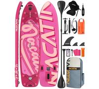 NACATIN 12'/366cm Extra Large Inflatable Stand Up Paddle Board with Seat, Wide 36"/91cm SUP Board for Adults & Family, with Single/Double Paddle, Kayak Seat, Pump, Stable Wide Deck for Beginners