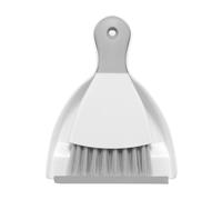 NACENA Mini Dustpan and Brush Set, Small Broom and Dustpan Set Dust Pan and Mini Hand Broom Dustpan and Broom Combo Compact for Home Table Keyboards Sofa Kitchen Pets, White & Gray